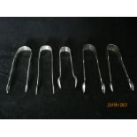 Group Of Antique Sterling Silver Tongs