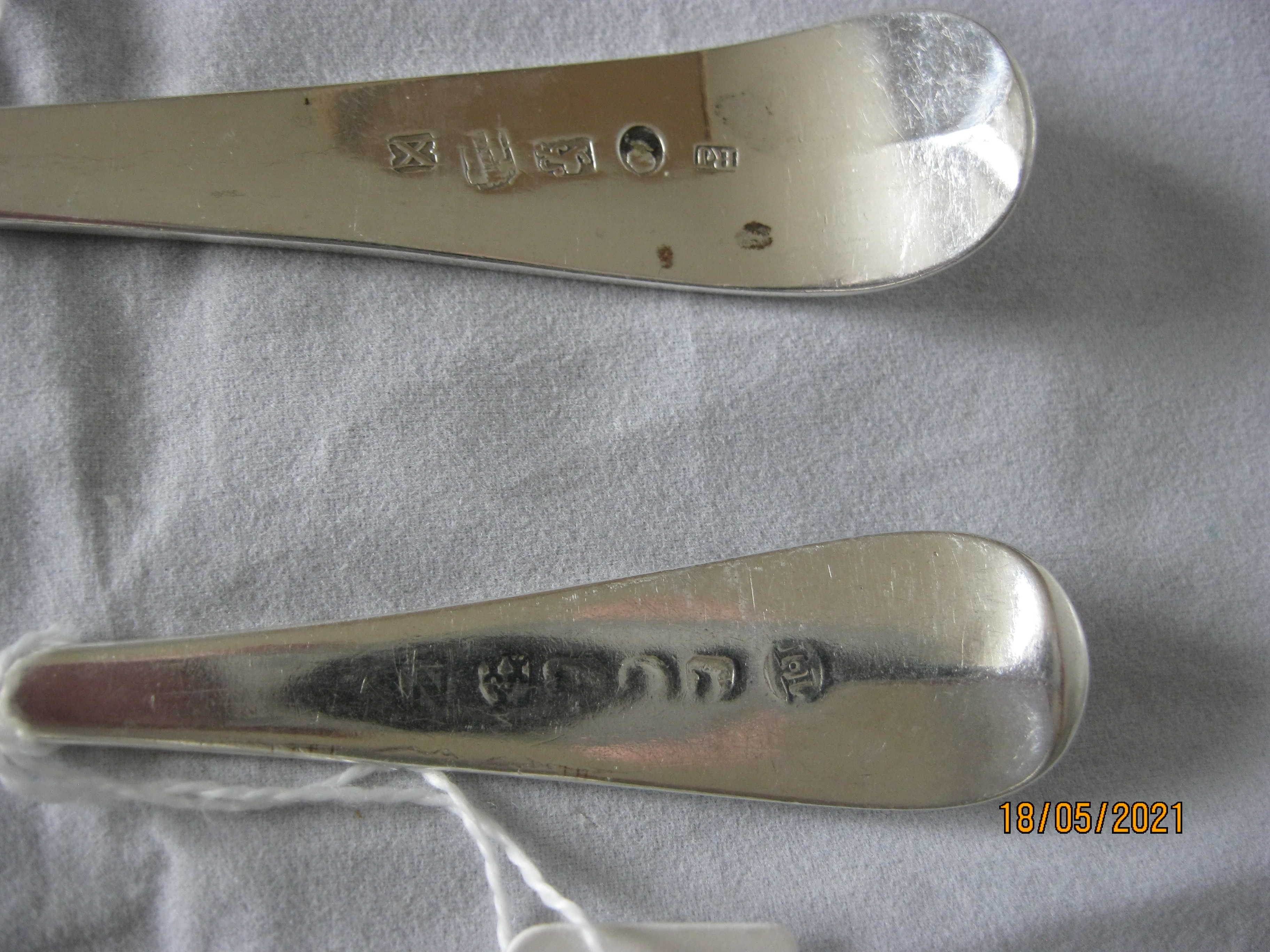 Group Of Four Antique Georgian Sterling Silver Serving / Table Spoons - Image 4 of 6