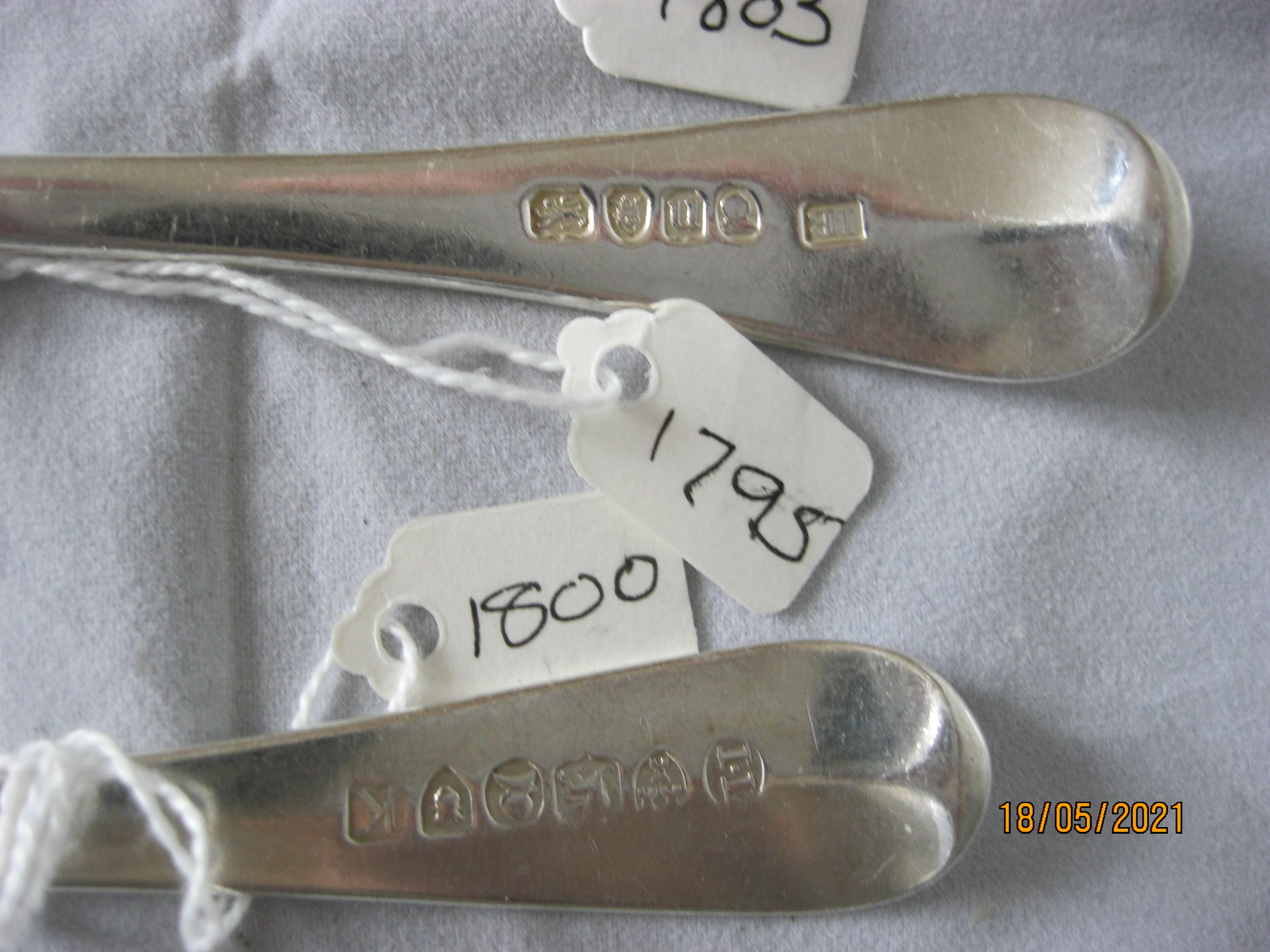 Group Of Four Antique Georgian Sterling Silver Serving / Table Spoons - Image 5 of 6