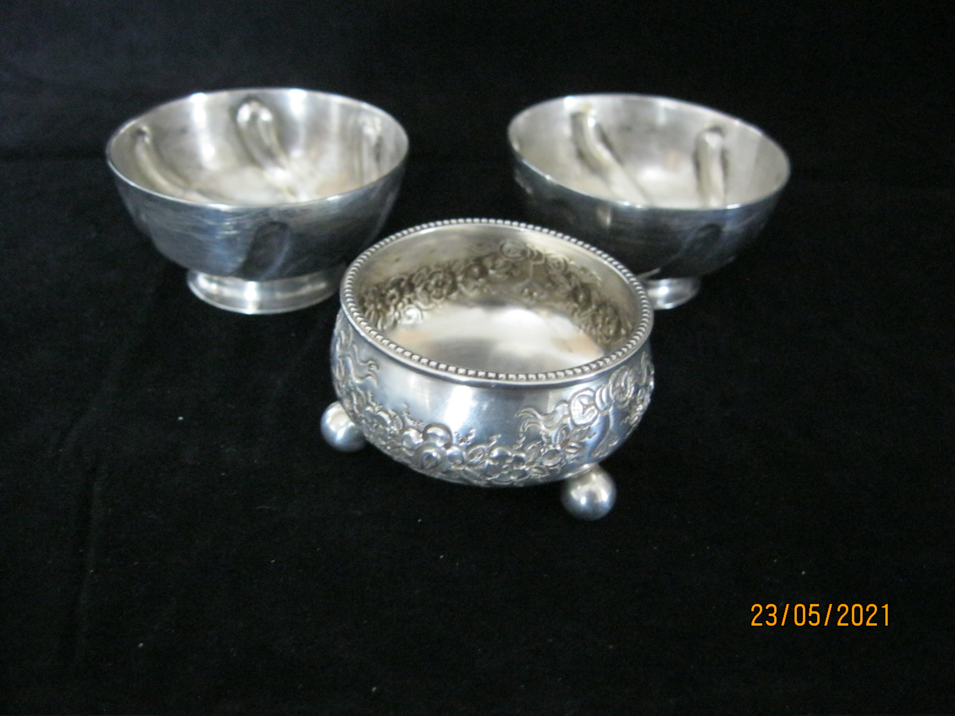 Group Of Antique Sterling Silver Salts 1906
