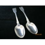 Matching Pair Antique Victorian Table / Serving Spoons 1850 Edinburgh