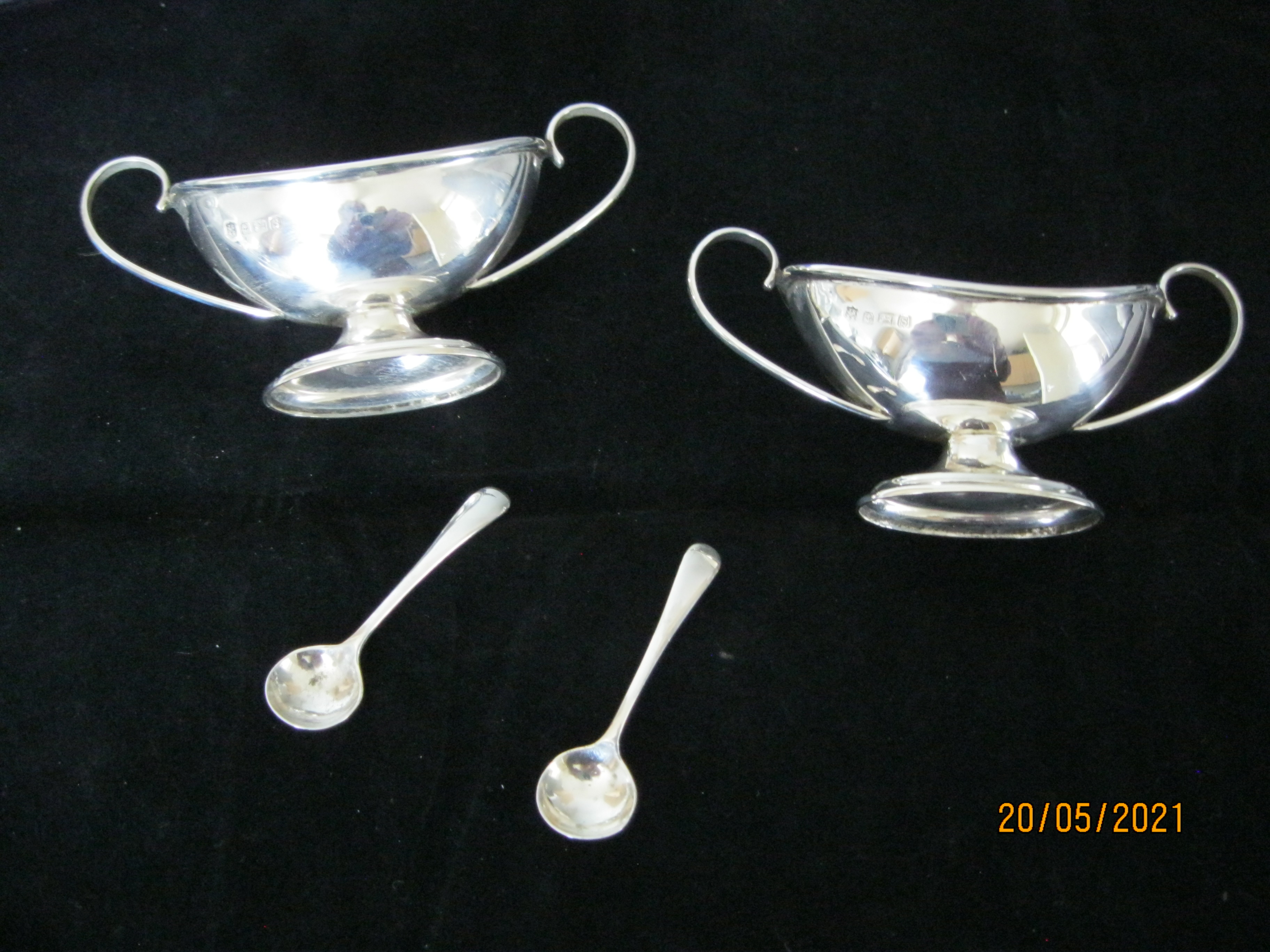 Antique Sterling Silver Cased Condiment Set 1917 - Image 4 of 7