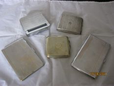 Group Of Five Cigarette Cases & Cig Roller Device