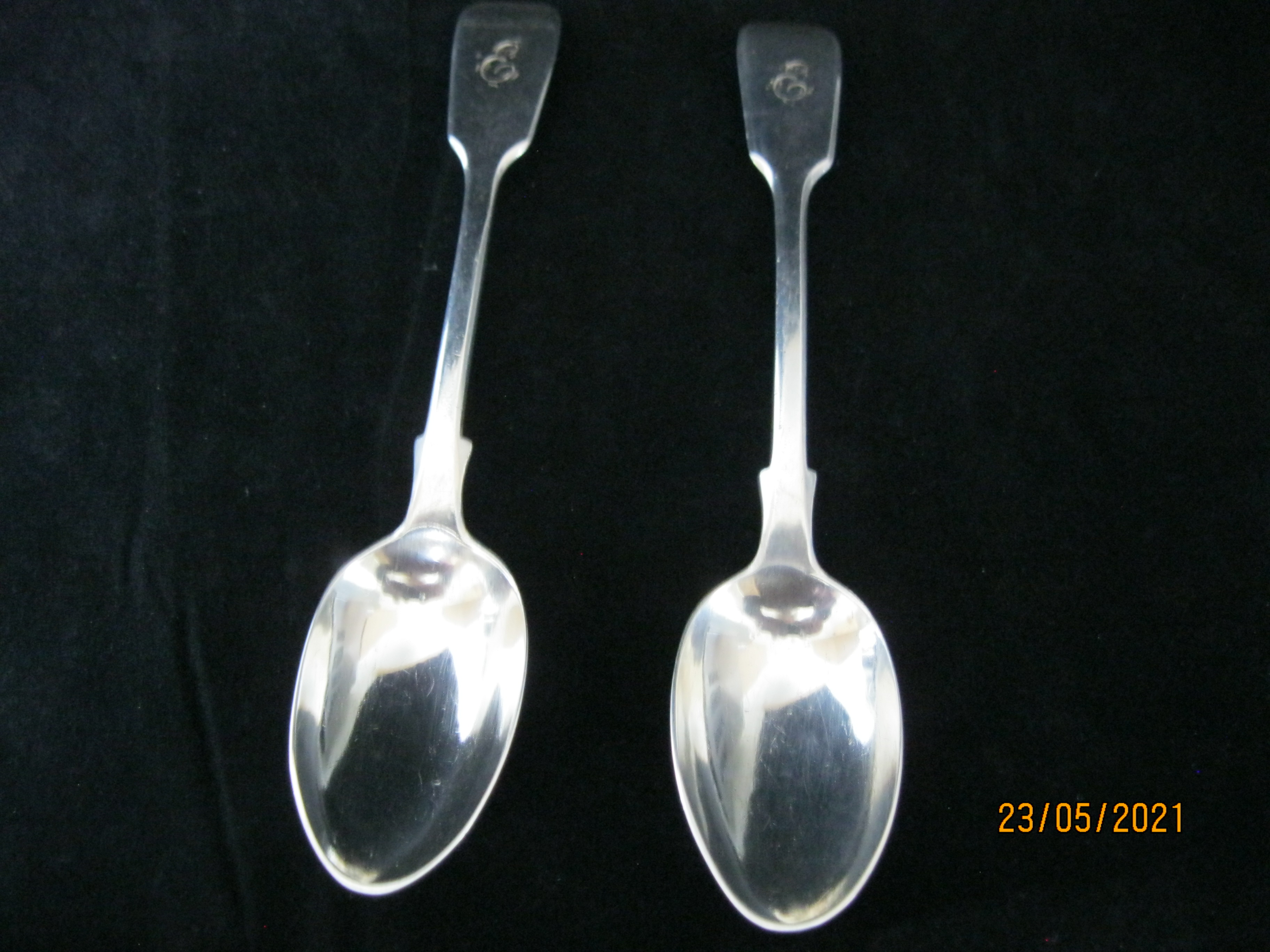 Matching Pair Of Antique Victorian Sterling Silver Teaspoons 1870 London - Image 4 of 4