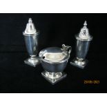 Vintage sterling Silver Three Piece Cruet Set 1958