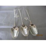 Three Antique Georgian Silver table Spoons