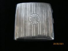 Antique Sterling Silver Cigarette Case Birmingham 1922