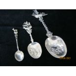 Group Of Vintage Ornate Dutch Hallmarked Silver Spoons