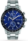 Hugo Boss 1513510 Men's Rafale Blue Dial Silver Bracelet Chronograph Watch  Hugo Boss 1513510 Men'