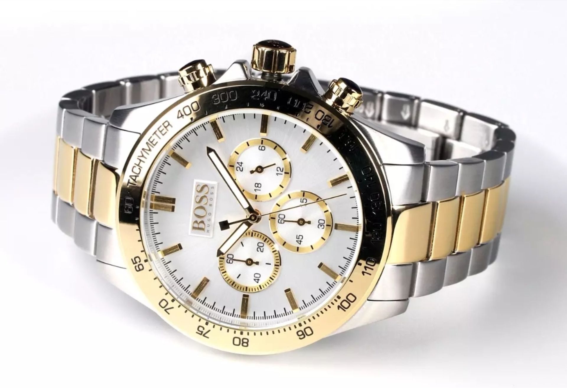 Hugo Boss 1512960 Men's Ikon Two Tone Gold & Silver Bracelet Chronograph Watch  Model: HB 1512960. - Image 3 of 5