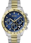 Hugo Boss 1513767 Men's Hero Sport Lux Two Tone Bracelet Chronograph Watch  Model: HB 1513767.