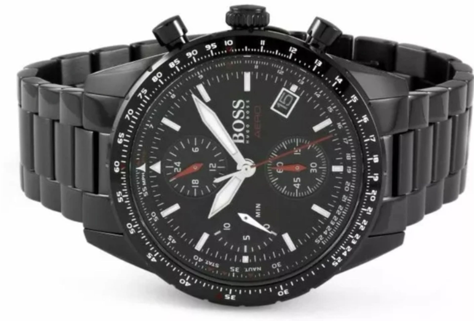 Hugo Boss 1513771 Men's Aero Black Stainless Steel Bracelet Chronograph Watch - Image 4 of 4