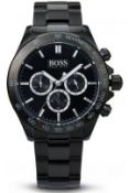 Hugo Boss 1512961 Men's Ikon Black Bracelet Chronograph Watch  Model: HB 1512961.Case: Black Pvd/