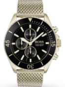 Hugo Boss 1513703 Men's Ocean Edition Gold Tone Mesh Band Chronograph Watch  Model: HB 1513703.Case: