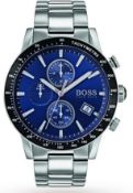 Hugo Boss 1513510 Men's Rafale Blue Dial Silver Bracelet Chronograph Watch