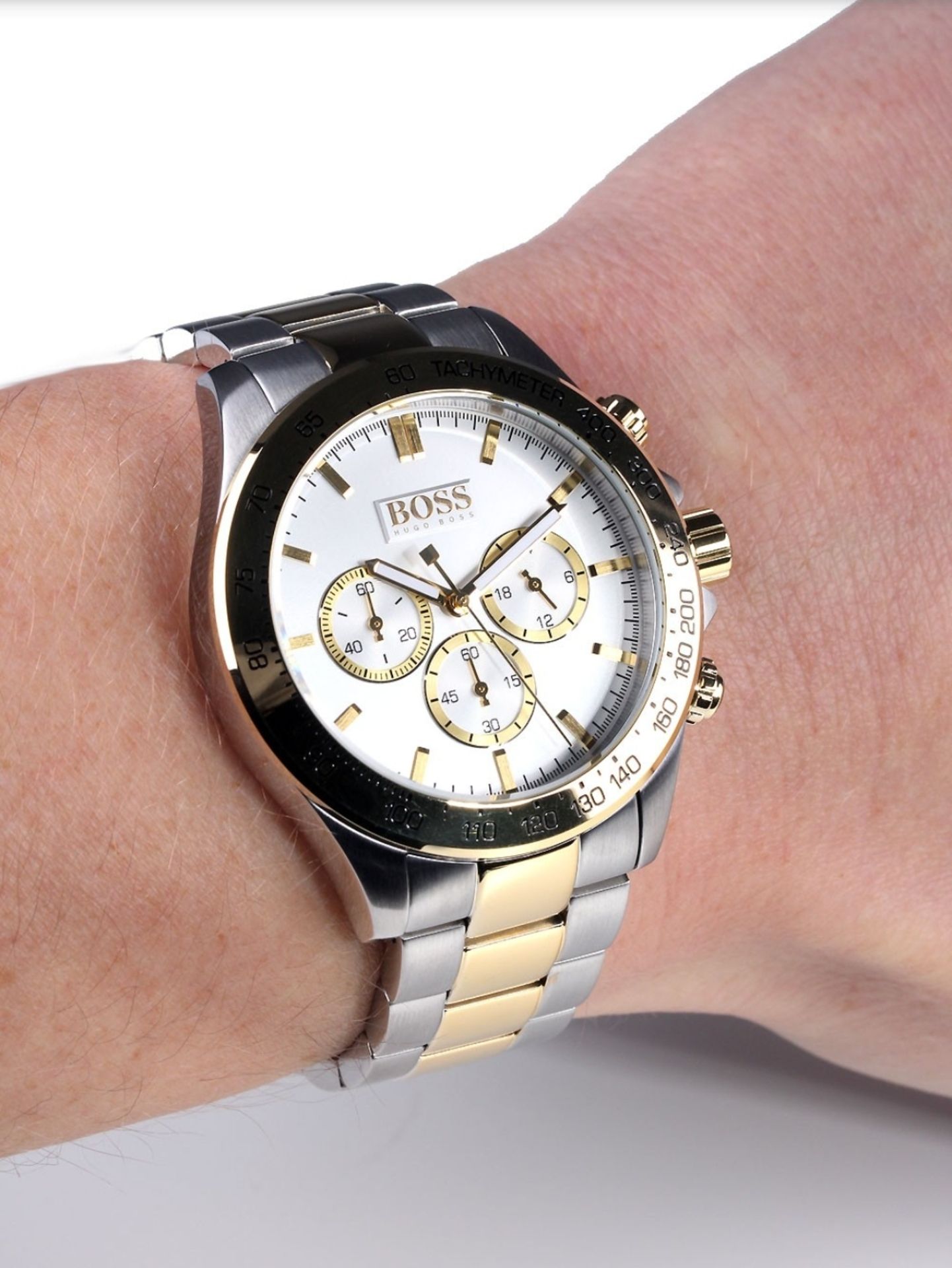 Hugo Boss 1512960 Men's Ikon Two Tone Gold & Silver Bracelet Chronograph Watch  Model: HB 1512960. - Image 2 of 5