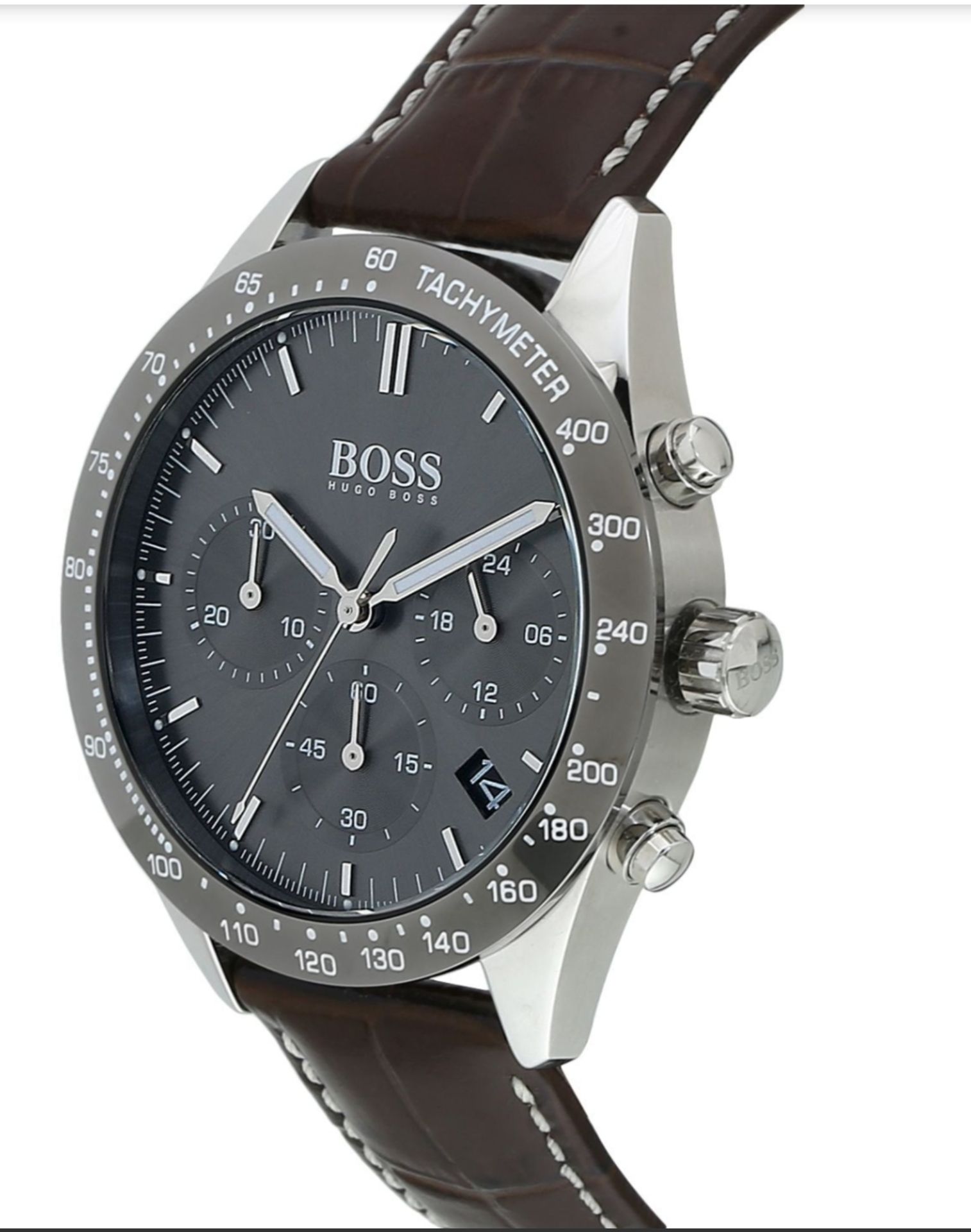 Hugo Boss 1513598 Men's Talent Brown Leather Strap Chronograph Watch  Hugo Boss Men's Chronograph - Image 4 of 6