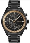 Hugo Boss 1513578 Men's Grand Prix Black Stainless Steel Bracelet Chronograph Watch  Model: HB