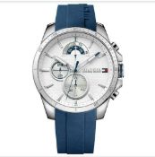 Tommy Hilfiger 1791349 Decker Blue Silicone Strap Quartz Chronograph Watch