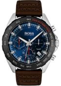 Hugo Boss 1513663 Men's Intensity Brown Leather Strap Chronograph Watch