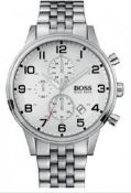 Hugo Boss 1512445 Men's Aeroliner Silver Bracelet Chronograph Watch