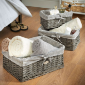 Wicker Basket Set of 3- Customer Returns