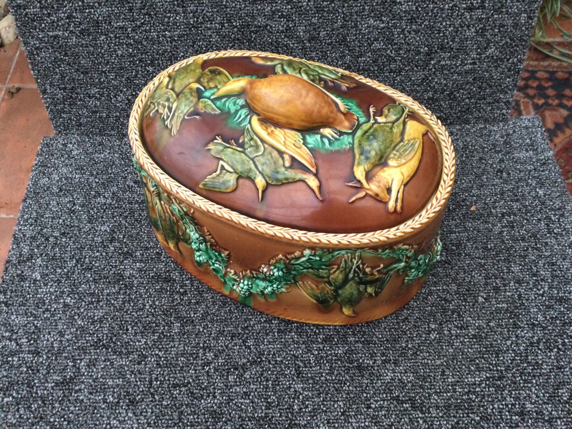 A Victorian Majolica Pottery Dish