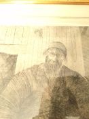 Large Etching of a Jewish Cleric by Johan Gaberect