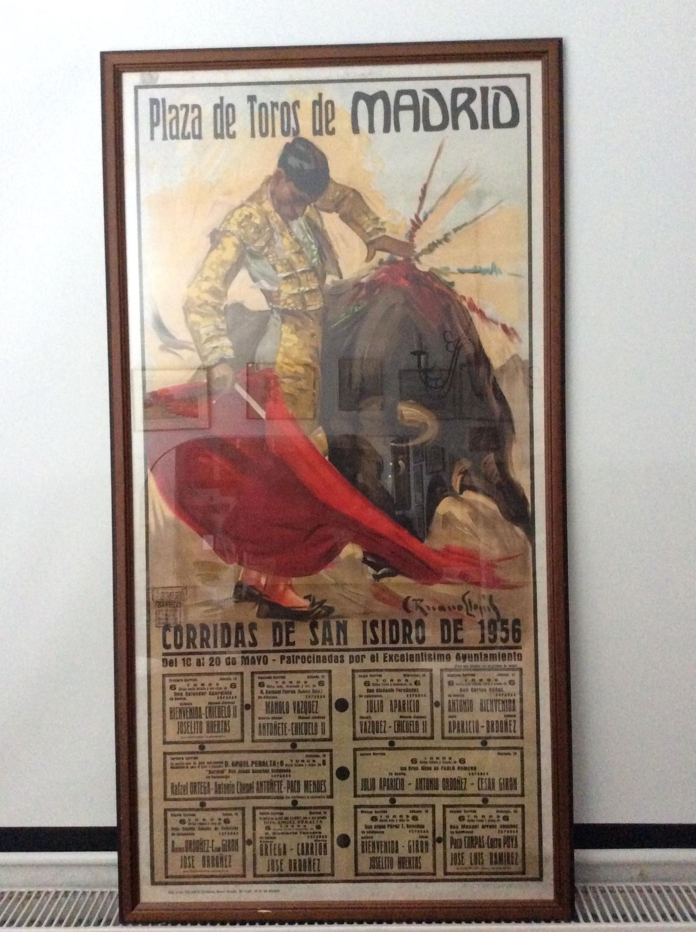 Original Poster Plaza De Toros De Madrid Corridas De San Isidor 1956