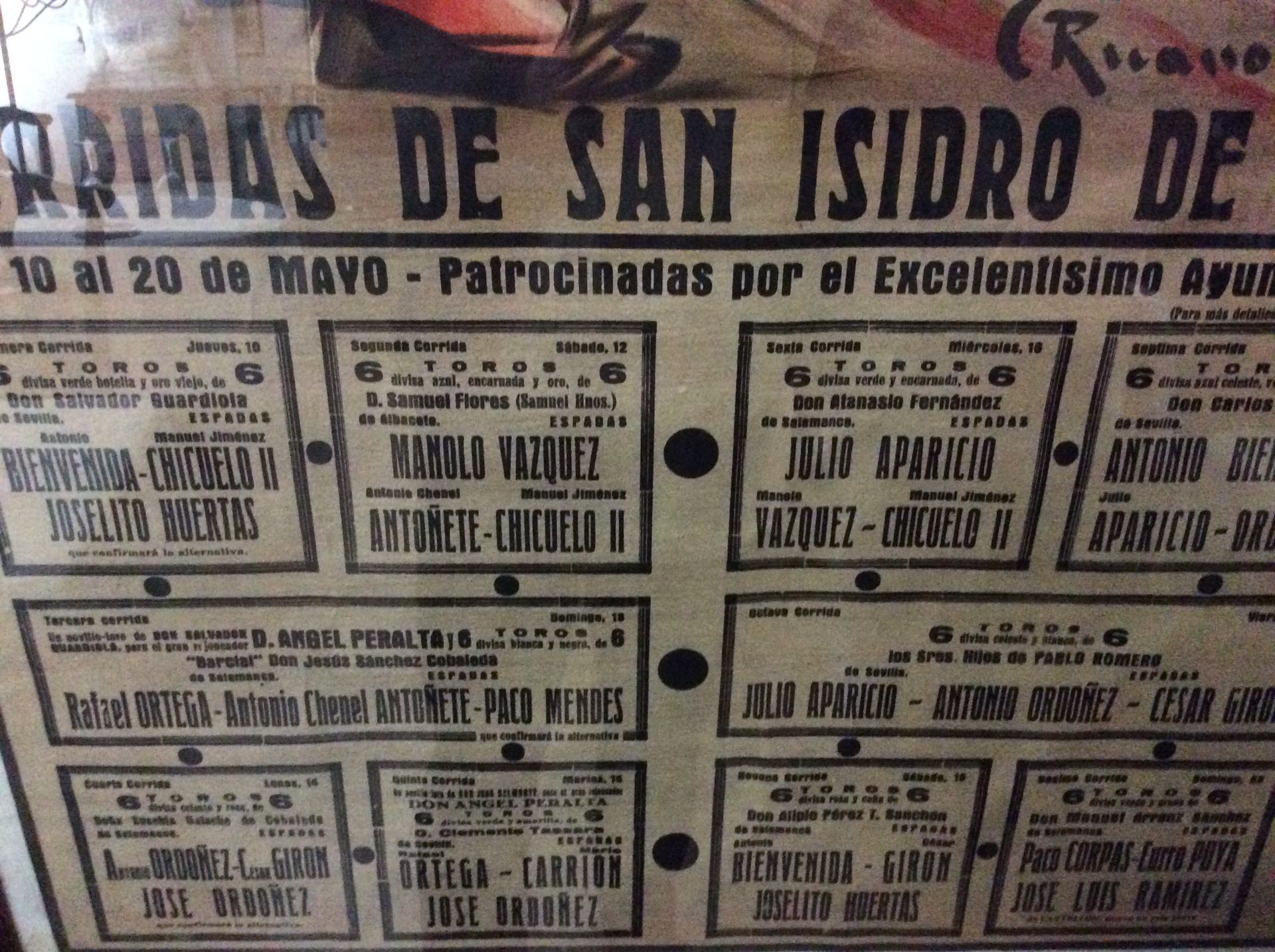 Original Poster Plaza De Toros De Madrid Corridas De San Isidor 1956 - Image 5 of 5