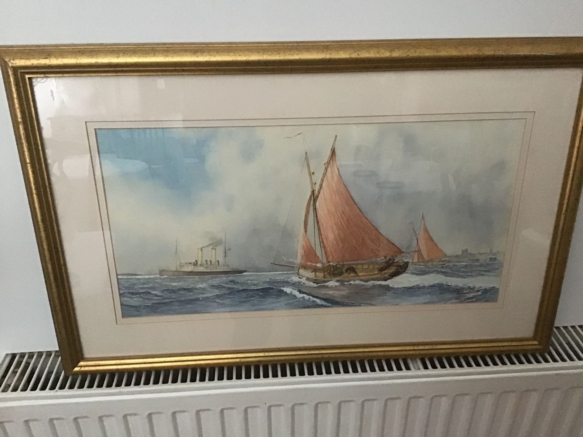 Excellent Nautical Watercolour Framed by Peter Adams - Image 4 of 5