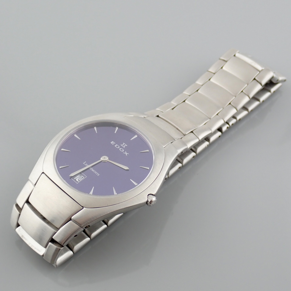Edox / Date - Date World's Slimmest Calender Movement - Unisex Steel Wrist Watch - Image 8 of 14