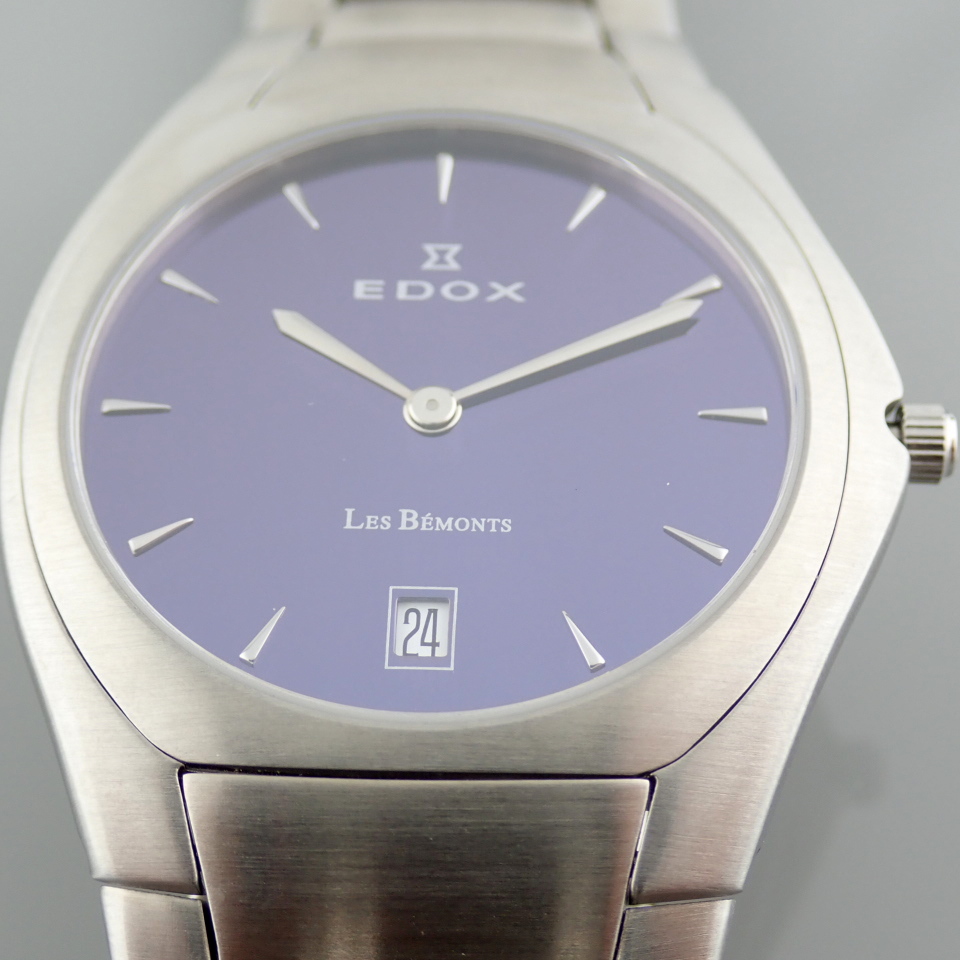Edox / Date - Date World's Slimmest Calender Movement - Unisex Steel Wrist Watch - Image 10 of 14