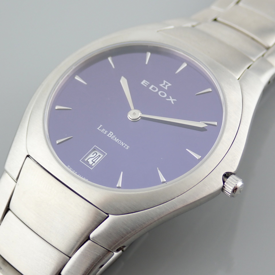 Edox / Date - Date World's Slimmest Calender Movement - Unisex Steel Wrist Watch - Image 9 of 14