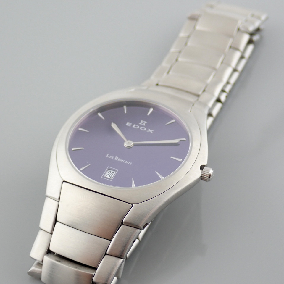 Edox / Date - Date World's Slimmest Calender Movement - Unisex Steel Wrist Watch - Image 11 of 14