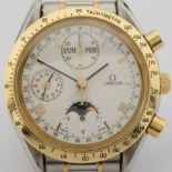 Omega / Speedmaster Triple Date / Moonphase - Gentlemen's Gold/Steel Wrist Watch