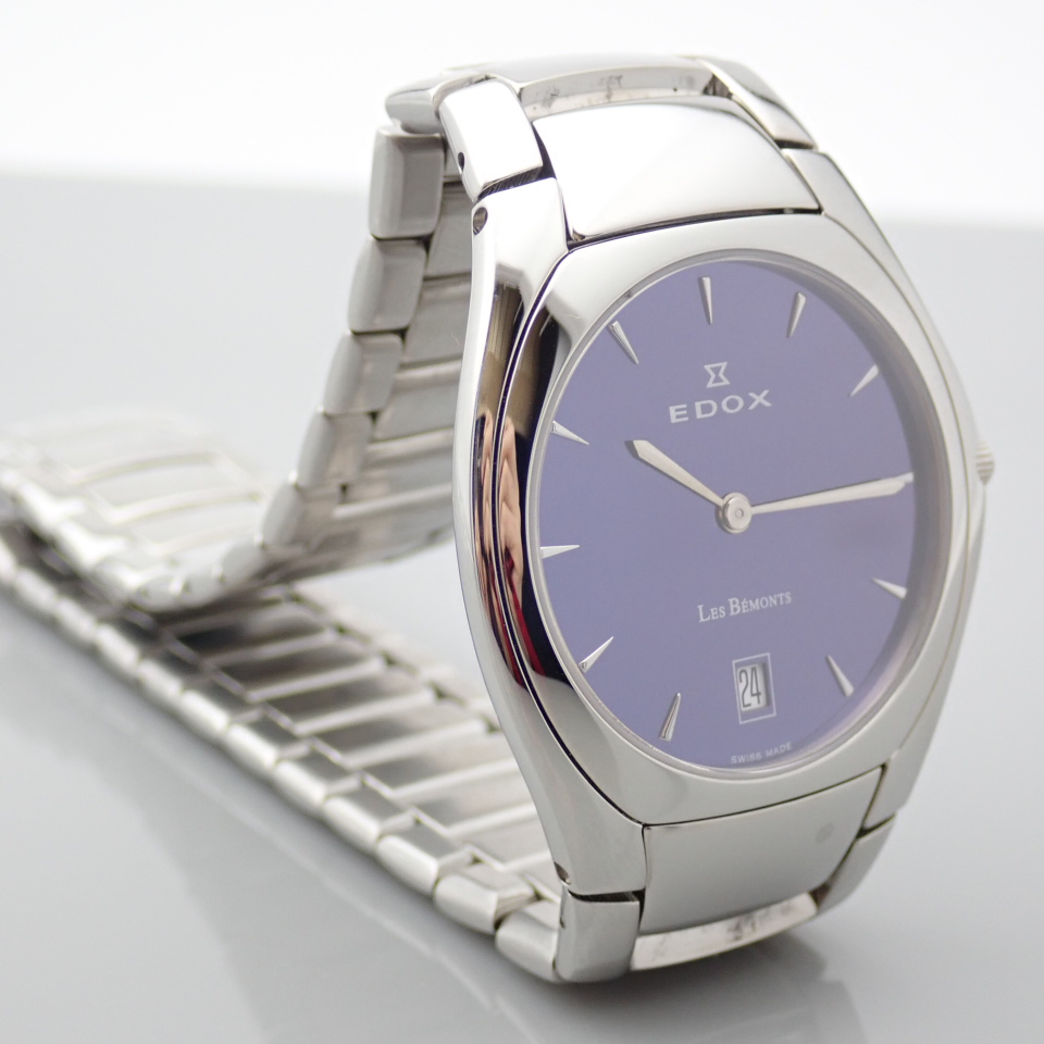 Edox / Date - Date World's Slimmest Calender Movement - Unisex Steel Wrist Watch - Image 3 of 5