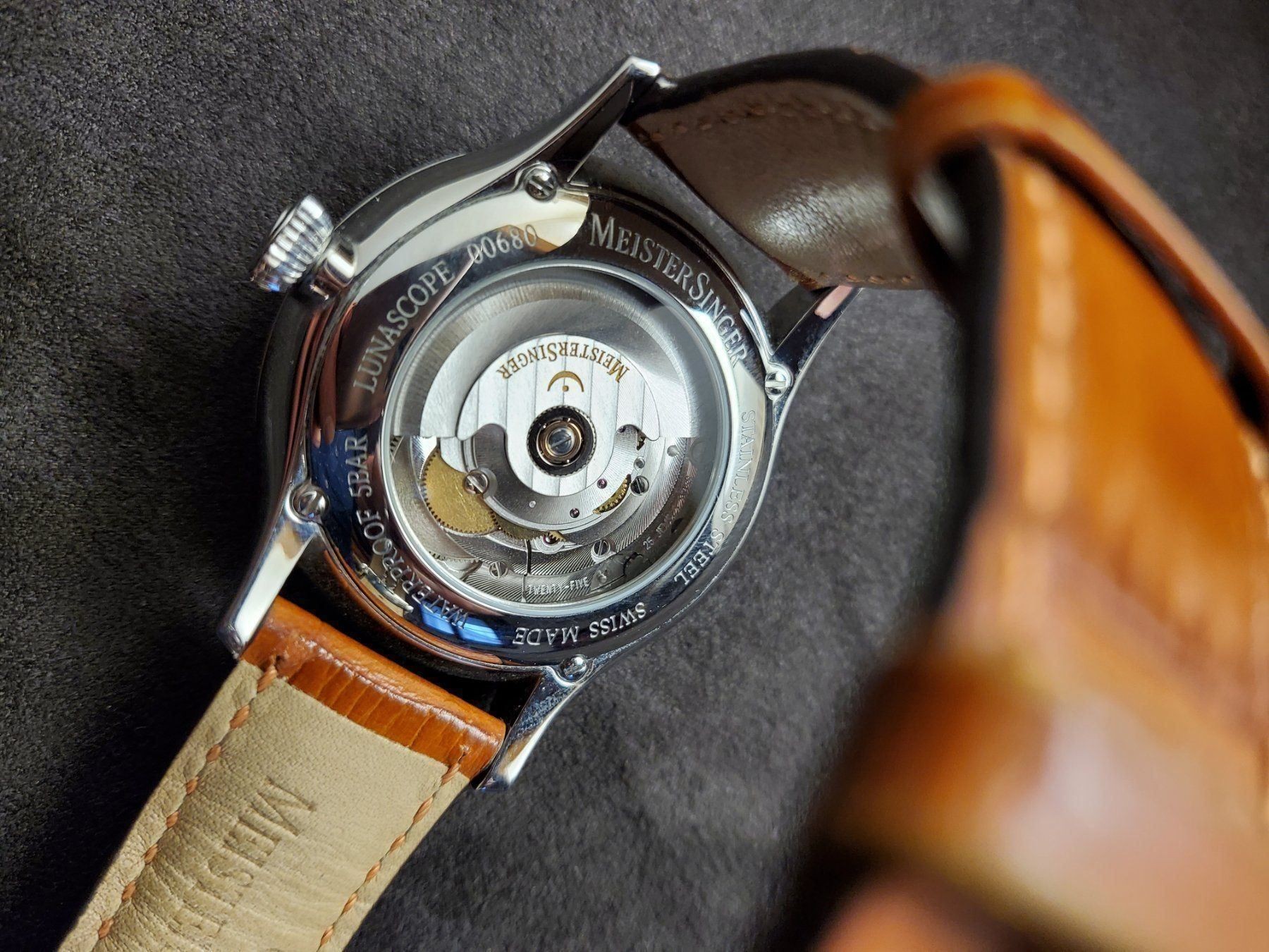 Meistersinger / Meistersinger Lunascope Blue Automatic GOLD MOON - Gentlemen's Steel Wrist Watch - Image 4 of 8