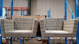 (R6D) 2x Synthetic Rattan Garden Chair Seats (No Legs)