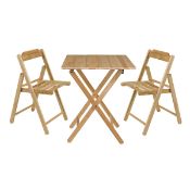 (R10A) 1x Tramontina Wooden Folding Beer Set. 1x Table. 2x Chairs.