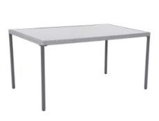 (R6N) 1x Bambrick Rectangular Table. Powder Coated Steel Frame. Hand Woven Synthetic Rattan. Toughe