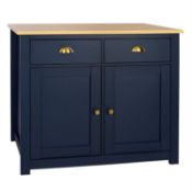 (R7P) 1x Marcy Sideboard Midnight Finish With Oak Effect (H83xW100.5xD44.8cm)