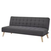 (R7I) 1x Click Clack Kelly Sofa Bed Grey. Wooden Frame With Solid Birchwood Legs. (H81xW180xD86cm)