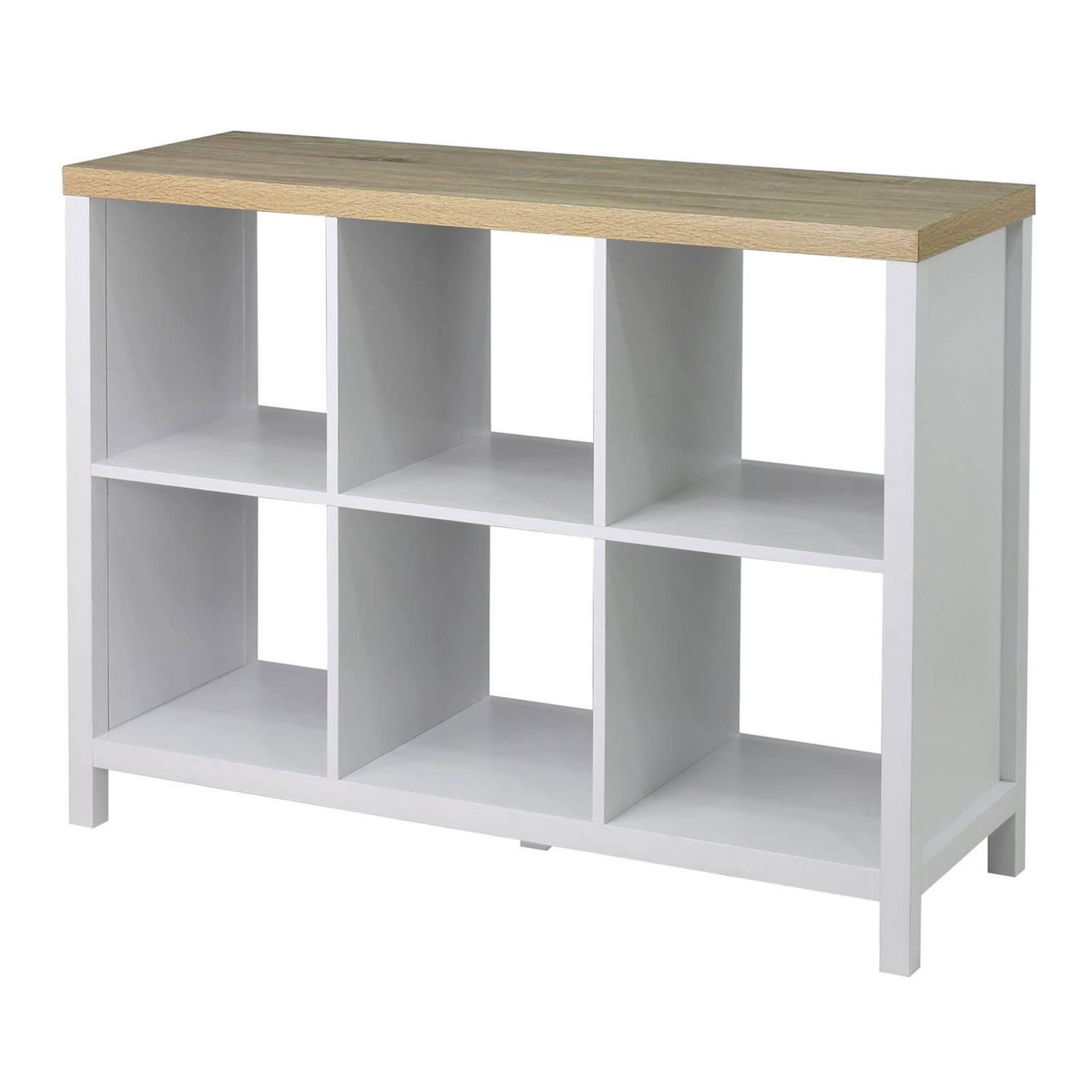 (R10K) 1x Living Elements Clever Cube 2x3 Cuber Storage Unit With Legs. Oak White Matt Finish. (H83