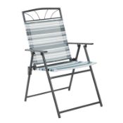 6x Folding Garden Chairs. Grey Powdered Metal Frame (All Appear As New)