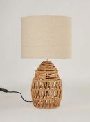 (R6J) Contents Of Shelf. Mixed Lot To Include 1x Rattan Table Lamp. 1x Two Arm Classic Table Lamp.