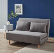 (R6D) 1x Freya Folding Sofa Bed Grey (With 2x Cushions) RRP £250