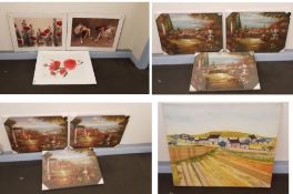 4x Prints. 3 X (800 x 600mm) Prints. Getting Ready, Red Poppies & Wild Ruby . 3 X Villa Views Ha