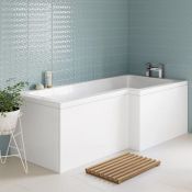 New (L2) 1700x850mm Right Hand L-Shaped Bath. SIDE PANELS NOT INCLUDED. Constructed from high