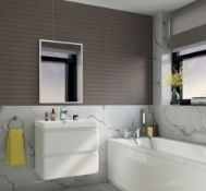 New (N18) 700x500mm Cosmic Illuminated LED Bathroom Mirror. Energy efficient LED lighting with...